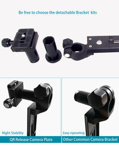 Glissière de caméra détachable, très stable, pour le voyage, avec plaque de dégagement rapide et niveau à bulle, compatible avec les objectifs de 600 à 800 mm - Product Image 3