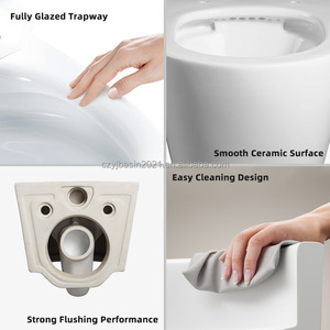 <span class=keywords><strong>Inodoro</strong></span> de Cerámica sin Borde, Estilo Europeo, para Baño, Color Blanco, Juego de <span class=keywords><strong>Inodoro</strong></span> <span class=keywords><strong>Suspendido</strong></span> en la Pared - Product Image 4