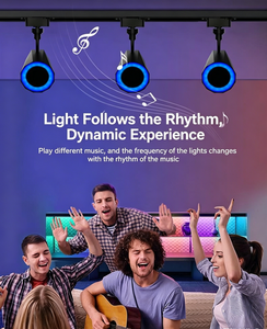 Luz de riel inteligente con control remoto, foco RGB regulable y giratorio, luz ambiental LED para sala de juegos y estudio - Product Image 6