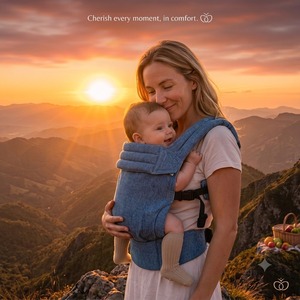 <span class=keywords><strong>Porte</strong></span>-bébé PABELY certifié CE, luxe, ergonomique, en coton et lin de qualité supérieure, cadre robuste, capacité de charge de 15 kg, pour bébés de 0 à 3 ans, pliable et facile à utiliser - Product Image 4