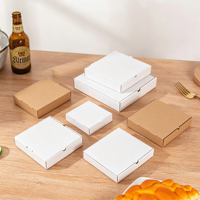 Boîte à pizza carrée à emporter en matériaux recyclés de qualité alimentaire, dimensions personnalisées, logo, revêtement UV pour l'emballage des restaurants