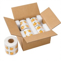 Oranje citrus fruit patroon witte glanzende vinyl sticker labelrol waterdichte klevende verpakkingslabels op maat bedrukt
