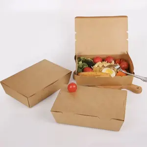 Usa e getta per andare scatole di fatto da carta biodegradabile stoviglie 2 3 4 pranzo scomparti contenitore di alimento