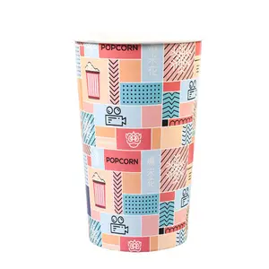 Thickened custom printed fried chicken box pattern movie paper cup popcorn bucket for popcorn