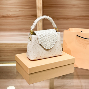 Bolso de hombro de alta gama para mujer, bandolera con solapa, de cuero genuino, bolso tote, bolso de lujo de diseñador, bolsos de mano para mujer - Product Image 3