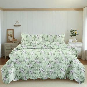 Compra a granel juegos de edredones con estampado floral personalizado con patrones de puntada personalizados precio barato al por mayor fundas de almohada y edredones - Product Image 6