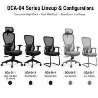 Chaise de bureau ergonomique moderne à dossier haut en maille avec base à roulettes, support lombaire réglable, pivotant à 360 degrés et vérin à gaz pour salle de conférence