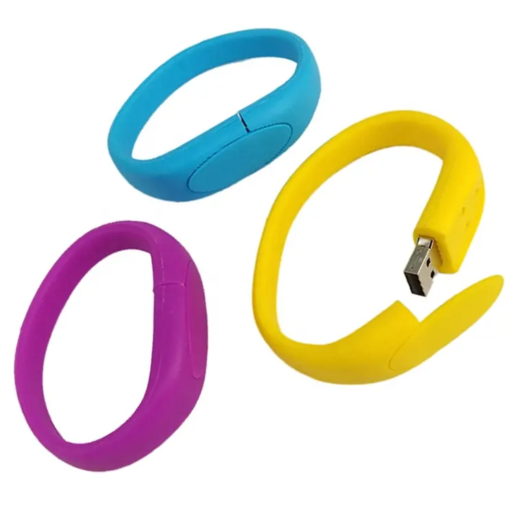 Bracelet flash usb coloré en Silicone, accessoire de stockage rapide, lecteur Flash multicolore, avec LOGO personnalisé, pour la mode