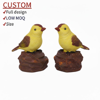 Figurines d'oiseaux en résine personnalisées et réalistes avec son intégré pour une décoration de jardin réaliste et des ornements animaux créatifs
