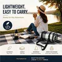 Tapis de camping et pique-nique imperméable et anti-humidité en EVA avec film en aluminium et suède épaissi, tapis carré pour pelouse et parc en extérieur