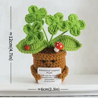 Adorable poupée végétale apaisante en pot, décoration trèfle à quatre feuilles, favorise l'épanouissement des jolies fleurs en pot