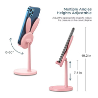 Support de téléphone portable de bureau dessin animé lapin plusieurs Angles hauteurs support réglable support de téléphone portable pour bureau
