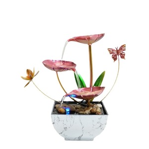 Adorno de Agua Fluida, Redondo, Metálico, Feng Shui, Decoración de Escritorio Iluminada para Oficina, Hogar, Regalo - Product Image 5