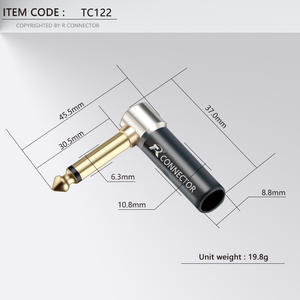 Black Shell Bunte 6,35mm TS Mono 2 Pole 1/4 Zoll Stecker Löten Metall verbinder für Gitarren mikrofon Plug Mixer - Product Image 3