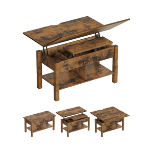 3-in-1 Multi-funzione regolabile in altezza <span class=keywords><strong>tavolino</strong></span> in legno marrone soggiorno <span class=keywords><strong>e</strong></span> tavolo da pranzo con custodia nascosta Set opzione - Product Image 1