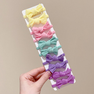 Lot de 10 élastiques à cheveux en nylon couleur bonbon pour bébés filles, accessoires pour cheveux roses, ensemble de nœuds pour enfants - Product Image 4