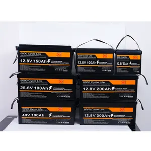 6000 baterai Lithium 12V siklus dalam 7Ah 12ah 20ah 30ah 50AH 100AH 200ah 300Ah untuk sistem surya Off Grid