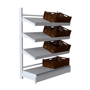 Étagères de supermarché métalliques multicouches les plus vendues, unité d'étagérage en acier réglable pour allées avec barrière de sécurité pour hypermarché - Product Image 5