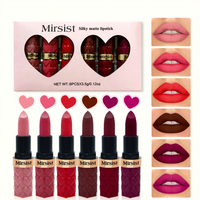 Lot de six rouges à lèvres mats vegan, imperméables et longue tenue, kit de rouges à lèvres en gros, marque privée
