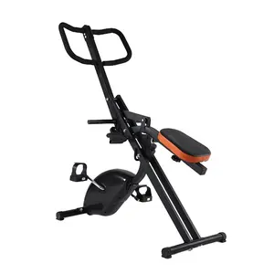 Bicicleta estática de resistencia ajustable resistente y Total Crunch Power Rider para gimnasio en casa