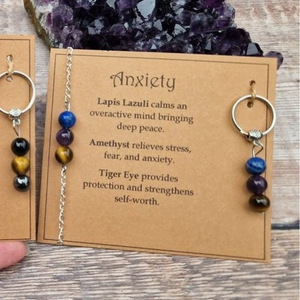 พวงกุญแจคริสตัลพลอยธรรมชาติทำมือ สร้อยข้อมืออเมทิสต์ ของขวัญเสริมกำลังใจ พร้อมการ์ด  งานฝีมือบำบัดรักษา จี้ห้อยแฟชั่น - Product Image 4