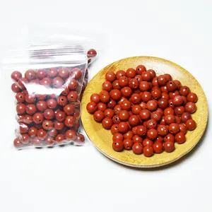 Aita 2023 Wholesale Round Beading Glossy 6mm Jasper Red Loose Bead Healing Stone For Jewelry Making