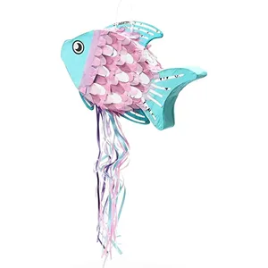 Nicro Custom Novelty Ocean Theme Party Decoration Favors Candy Toys Confetti Gifts Blue Pink Silver Foil Fish Shape Pinata