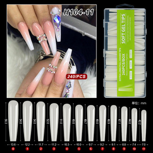 เล็บปลอมแบบกดติด ลดราคาพิเศษ ใส ขนาด XXXL ยาวพิเศษ ไร้รอยต่อ นุ่ม สำหรับร้านทำเล็บ ดีไซน์เจล - Product Image 6