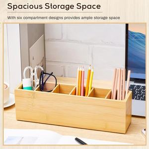 Caja de almacenamiento de madera para escritorio, caja de almacenamiento para control remoto de sala de estar, caja de almacenamiento para artículos diversos, caja para lápices de acuarela para estudiantes y - Product Image 2