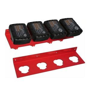 Milwaukee M12 Battery Holder Metal <b>Wall</b> Mount 4 Slots <b>Garage</b> Tool <b>Storage</b> - Product Image 2