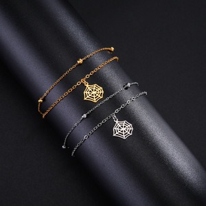 Wholesale 18K Gold Plated Stainless Steel Spider Web Cobweb <strong>Bracelet</strong> <strong>Men's</strong> Hip Hop Street <strong>Style</strong> Custom Fashion Charm <strong>Bracelets</strong> - Product Image 1