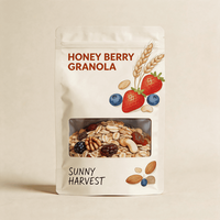 Sachet refermable à trois soudures de qualité alimentaire avec fenêtre transparente, en Mylar, pour emballage de café en grains et de thé, pochette plate, logo personnalisé