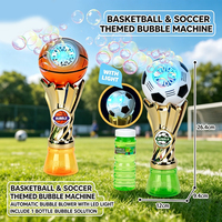 Trophée de football électrique à succès avec machine à bulles lumineuse pour enfants – Jouet portable pour l'été, idéal pour les fêtes et les activités