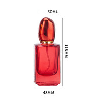 Flacon de parfum carré dégradé de 30 ml et 50 ml, atomiseur en verre haut de gamme, flacon de voyage rechargeable portable