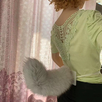 Queue de renard véritable de haute qualité, 40 cm, grande queue d'animal moelleuse avec ceinture pour cosplay, costume de loup, renard, fourrure