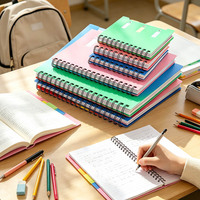 En stock, carnet à spirales A6 à couverture rigide, papier ligné 70 g/m², multi-sujets, avec index pour retrouver rapidement les informations