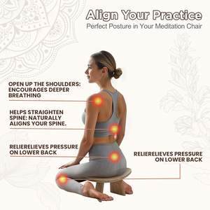 Premium portatile ergonomico in legno panca di meditazione naturale in ginocchio per Seiza Yoga pratica Yoga cuscini di sostegno - Product Image 3