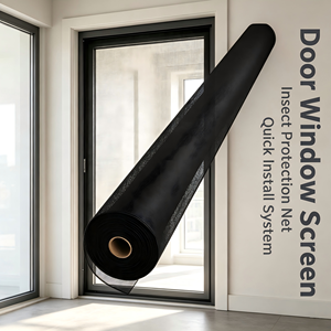 Rouleau de moustiquaire en fibre de verre noire pour portes et fenêtres, protection contre les insectes, lavable, résistant au feu, installation rapide pour hôtel - Product Image 3