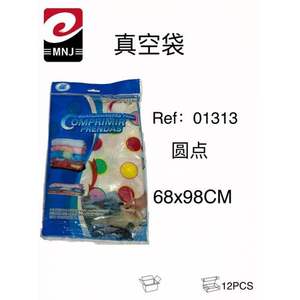 Sacs de rangement sous vide Mnj 68x98cm, motif à pois, lot de 12 pour la compression des vêtements - Product Image 1