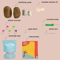 Kit de Ganchillo DIY de J.M Fashion para Principiantes, Conjunto de Gorro y Zapatos con Orejas de Oso, Paquete de Materiales para Tejer a Mano con Tutorial en Video