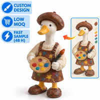 Figurine de canard en résine personnalisée, artisanat miniature en résine, statue de personnage en résine, artisanat décoratif, figurine au design personnalisé