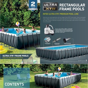 Ensemble de piscine <span class=keywords><strong>rectangulaire</strong></span> en acier <span class=keywords><strong>Intex</strong></span> 26378 26374 32FT 9,75X4,88X1,32m - Product Image 4