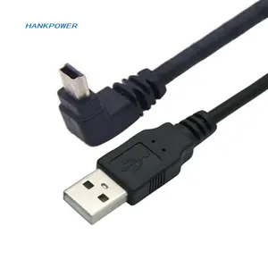 USB 2.0 זכר למיני USB B סוג 5pin 90 תואר עד & למטה & שמאל וימין זווית זכר כבל נתונים 0.25m/0.5m/1.8m/5m