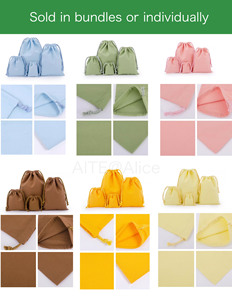 <span class=keywords><strong>Bolsa</strong></span> Pequeña de Muselina de Algodón y Lona Natural Reciclada con Logotipo Personalizado y Cordón Doble para Joyería - Product Image 3