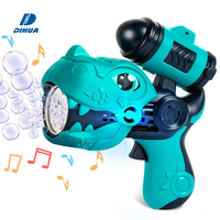 Pistolet à bulles de dinosaure en plastique dessin animé avec musique jeu de plein air à bulles pour enfants activité d'été