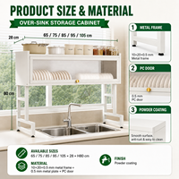 Support de rangement de cuisine moderne et peu encombrant pour évier, avec porte-couteaux et couvercle en polycarbonate, égouttoir à vaisselle en acier au carbone, pour commande en gros