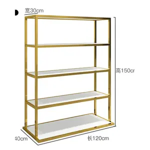 High Quality Luxury Shoe Store Furniture Gold Metal Shoes Display Stand for Retail Shop display racks