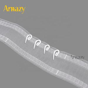 Cinta de cortina plegable ondulada de nailon 100% moderna Cinta de pista de cortina ondulada 2,2 veces Cinta de cortina plegable ondulada - Product Image 4