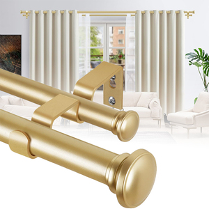 Ensemble de <span class=keywords><strong>tringle</strong></span> à rideaux moderne or argent noir <span class=keywords><strong>extensible</strong></span> avec porte-embouts pour la décoration intérieure s'adapte aux fenêtres de la cuisine balcon salle de bain - Product Image 1