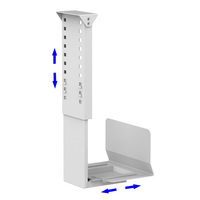 Customize Computer Case Holder Under Standing Desk PC Cases Adjustable CPU Tower Black White Gray Steel Bracket